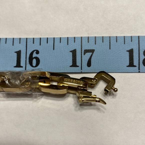 Eddie Borgo 17” Rectangular Gold Tone Chain Necklace NWT - Picture 4 of 16